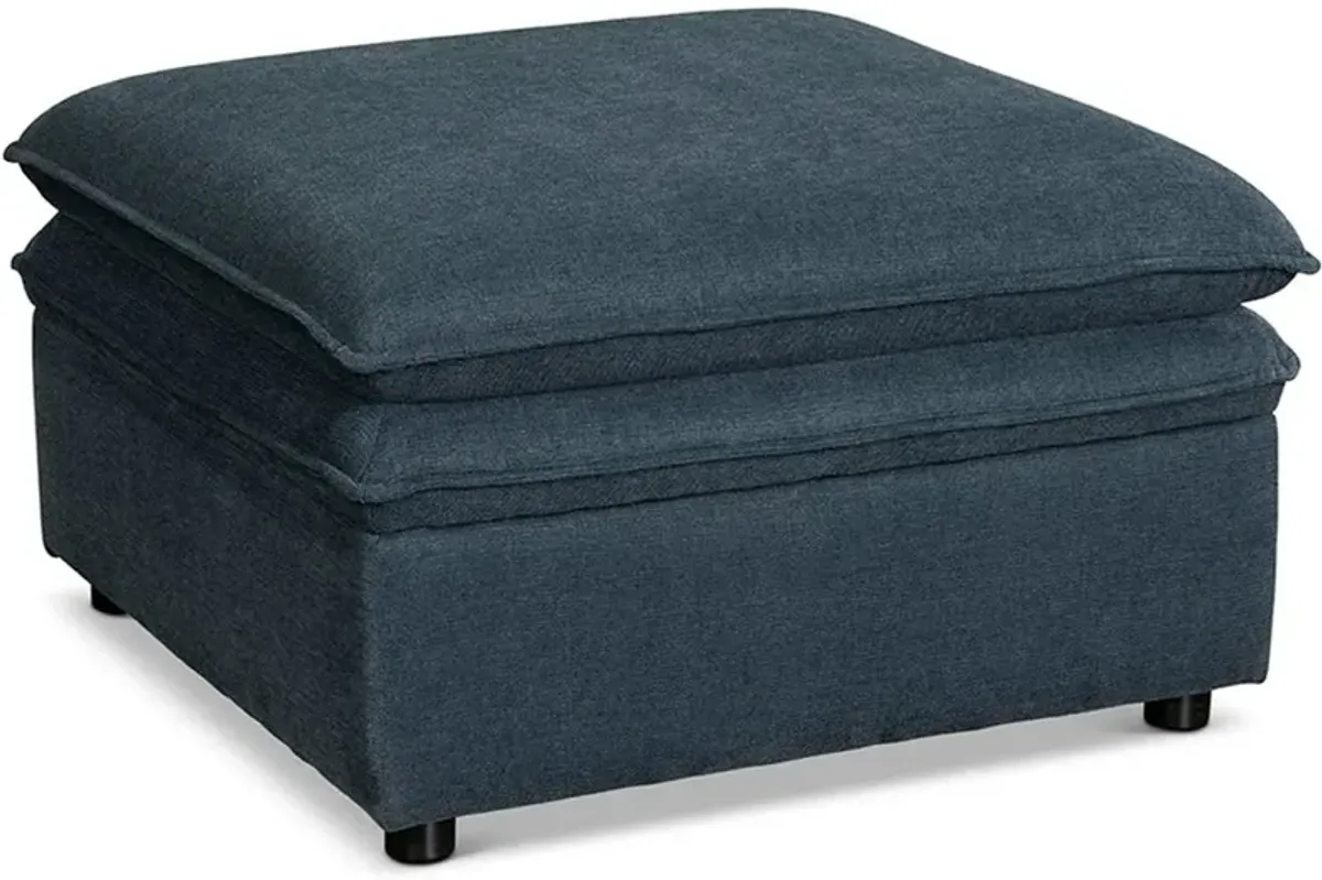 Biggie Contemporary Eclipse Navy Blue Ottoman