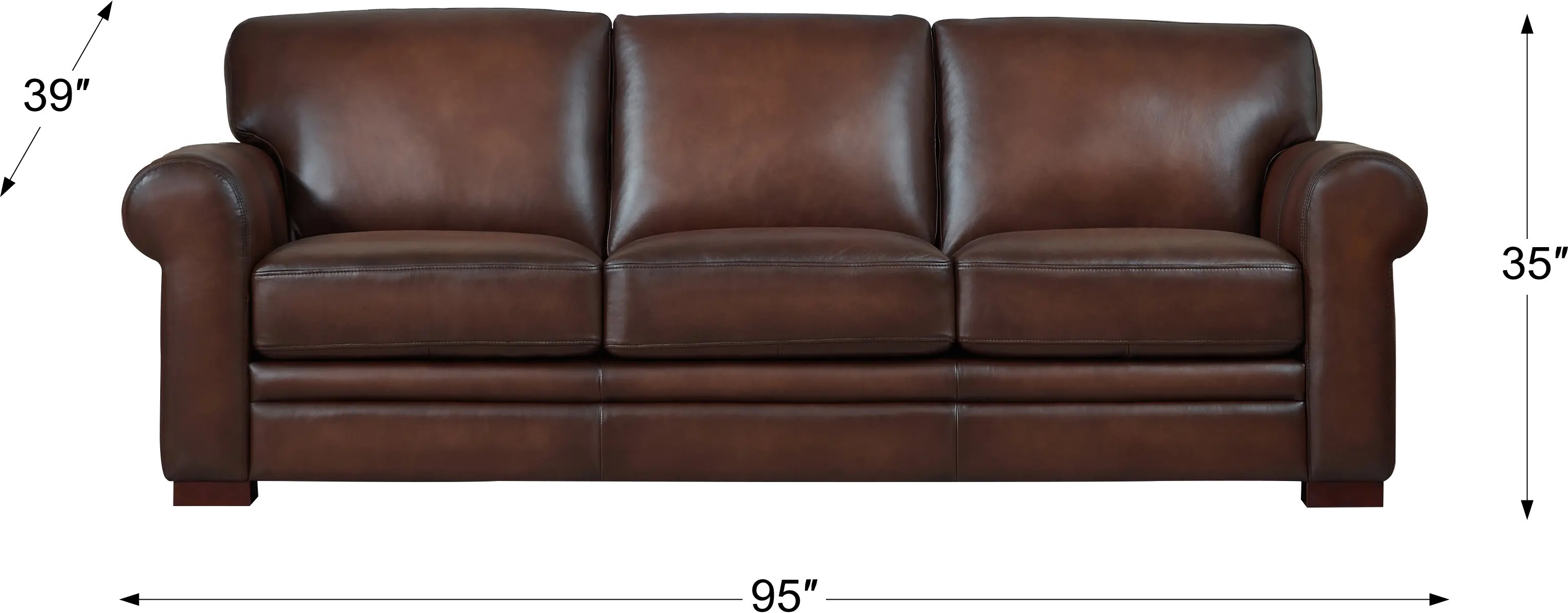 Eglinton Brown Leather 4 Piece Living Room Set