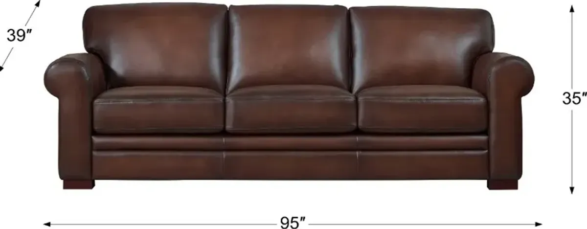 Eglinton Brown Leather 4 Piece Living Room Set