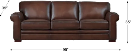 Eglinton Brown Leather 3 Piece Living Room Set