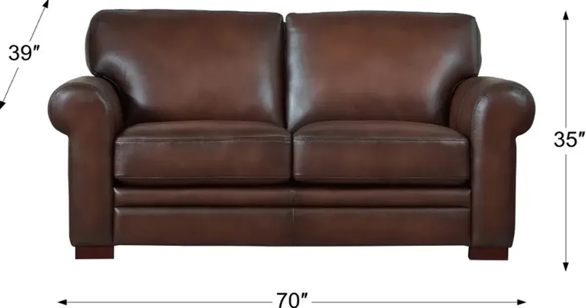 Eglinton Brown Leather 3 Piece Living Room Set