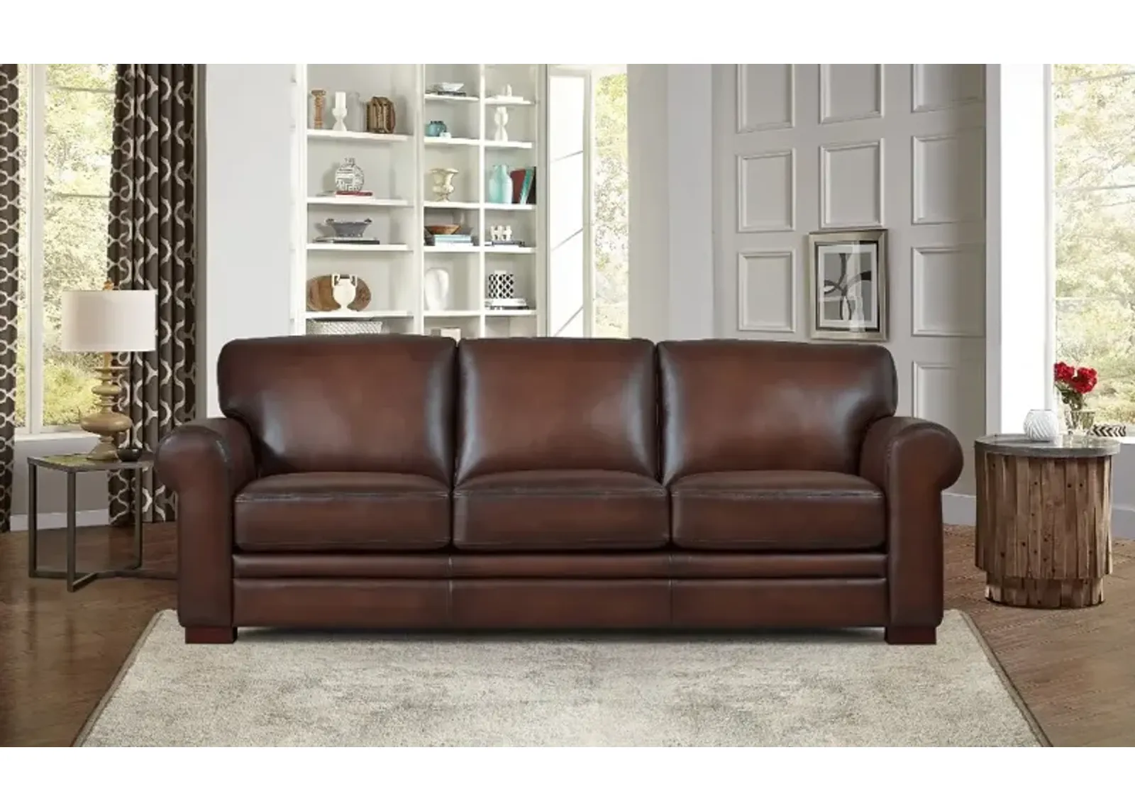 Eglinton Brown Leather Sofa