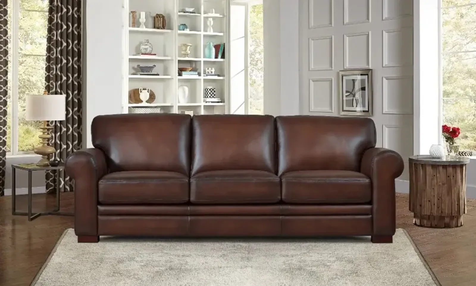 Eglinton Brown Leather Sofa