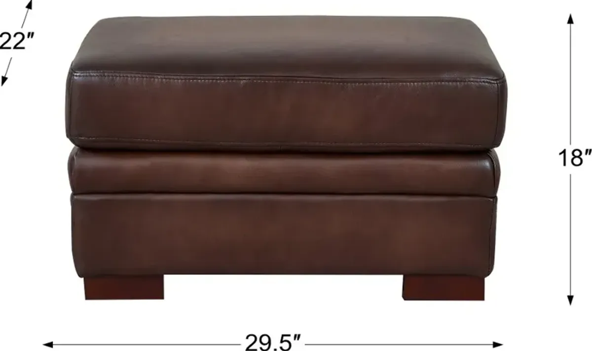 Eglinton Brown Leather Ottoman