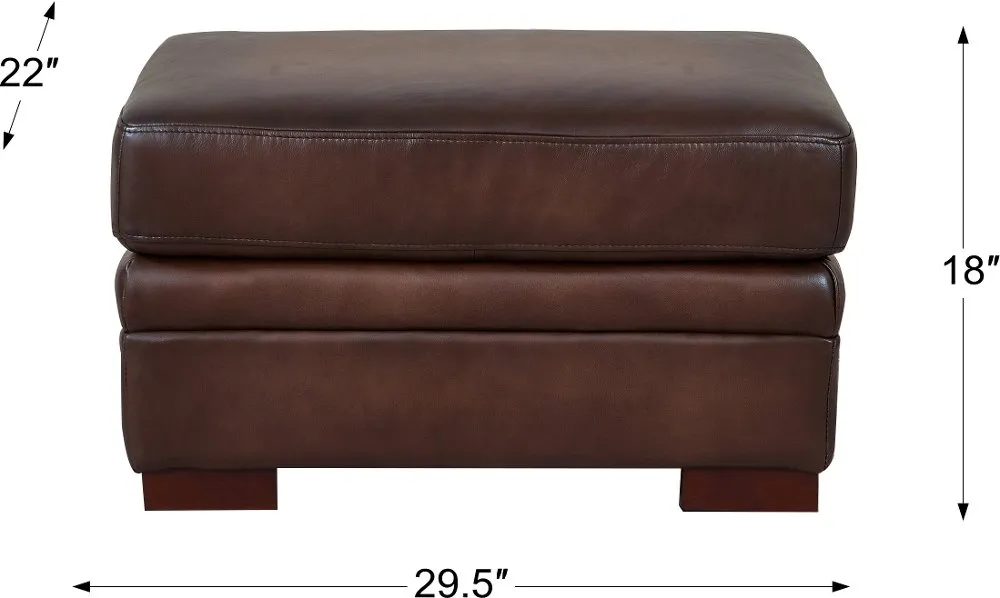 Eglinton Brown Leather Ottoman