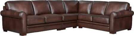 Eglinton Brown Leather 4 Piece Sectional