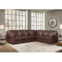 Eglinton Brown Leather 4 Piece Sectional