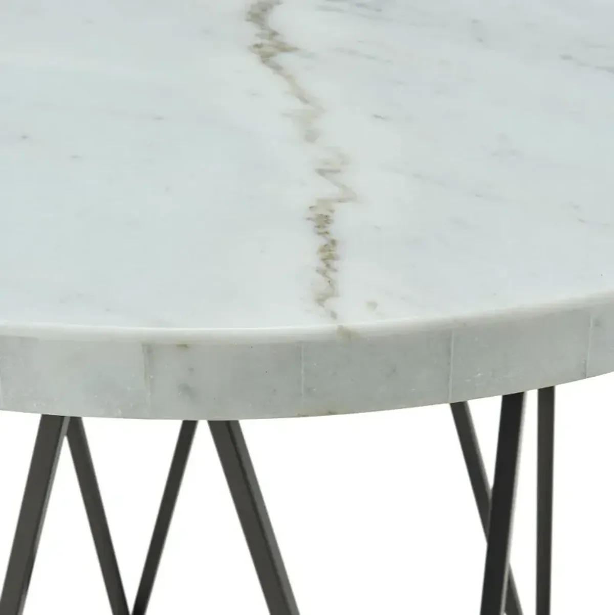 Rocco White Marble Round Counter Height Dining Table