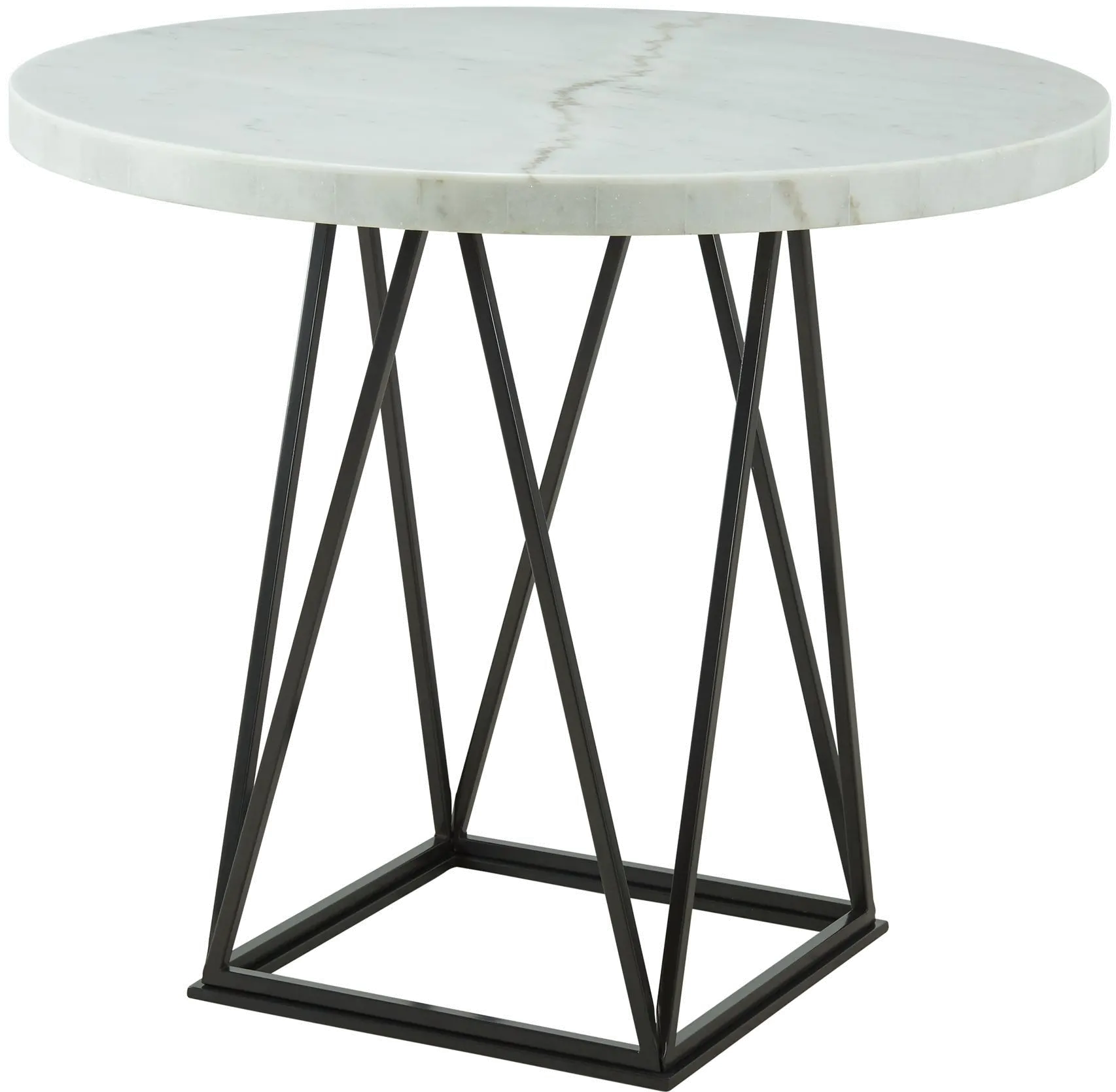 Rocco White Marble Round Counter Height Dining Table