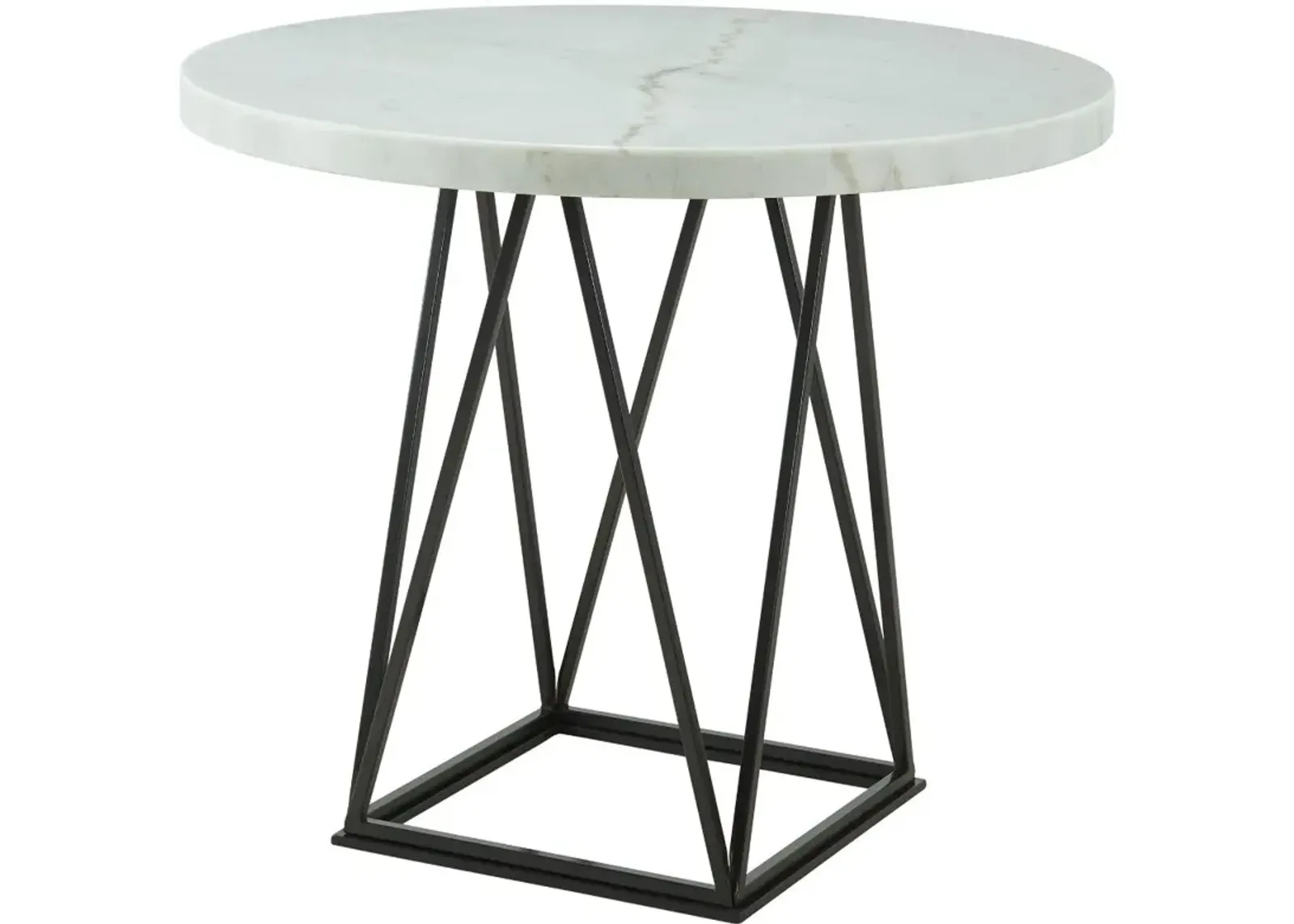 Rocco White Marble Round Counter Height Dining Table