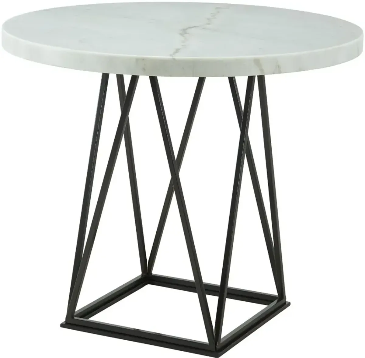 Rocco White Marble Round Counter Height Dining Table