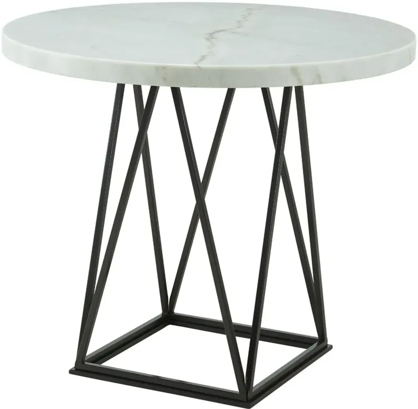 Rocco White Marble Round Counter Height Dining Table