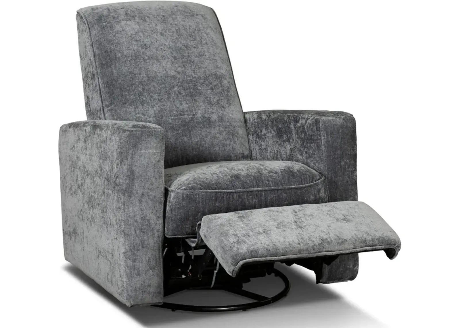 Mystery Midnight Gray Swiveling Glider Recliner