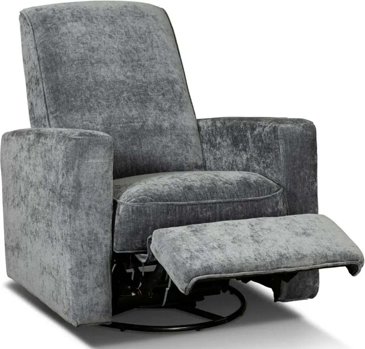 Mystery Midnight Gray Swiveling Glider Recliner