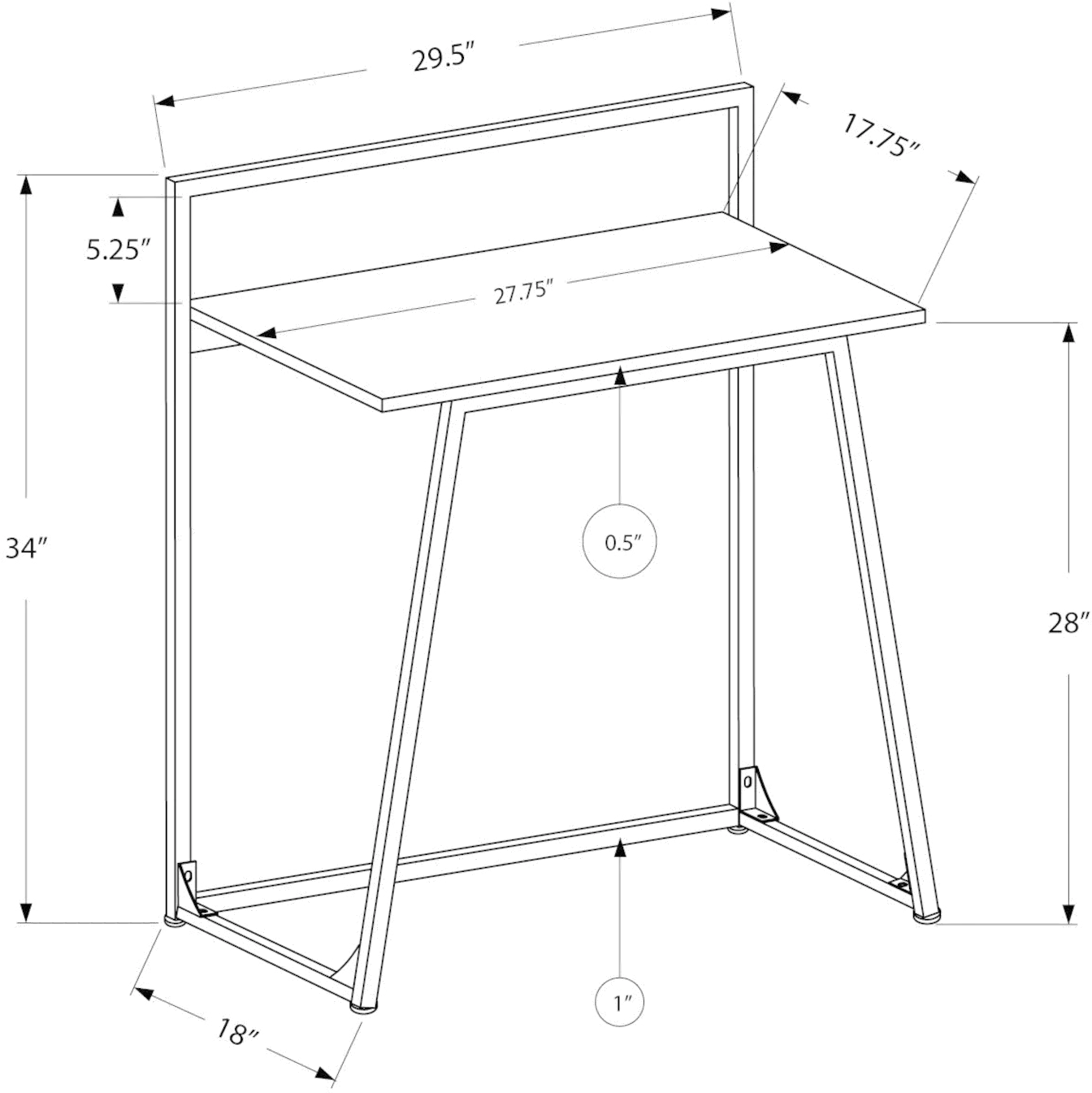 Black Metal Computer Desk