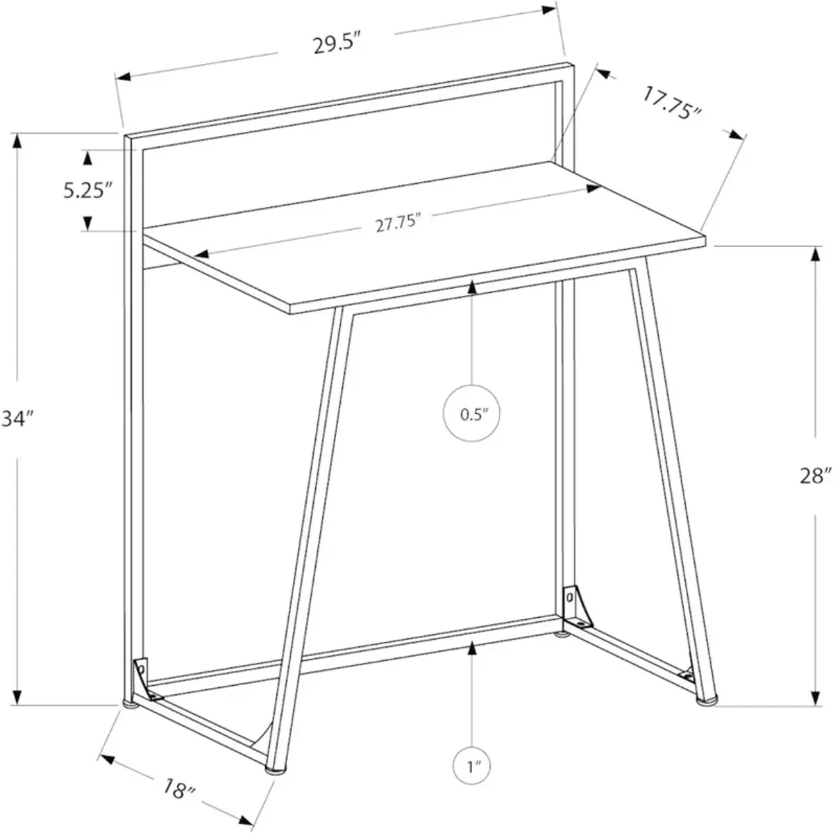 Black Metal Computer Desk