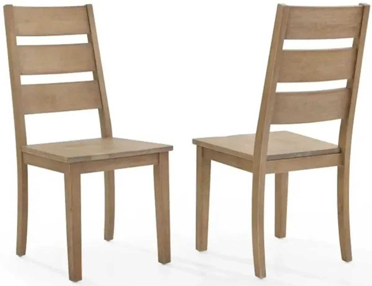 Joanna Rustic Brown Ladderback Dining Chairs, Set of 2