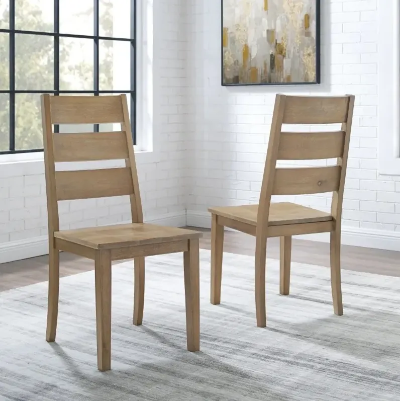 Joanna Rustic Brown Ladderback Dining Chairs, Set of 2