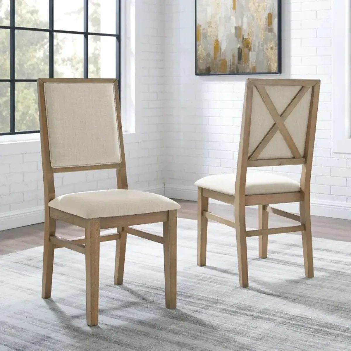 Joanna Cream Upholstered Dining Chair, Set of 2