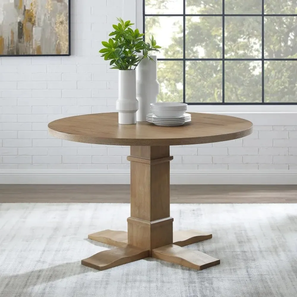 Joanna Rustic Brown Round Dining Table