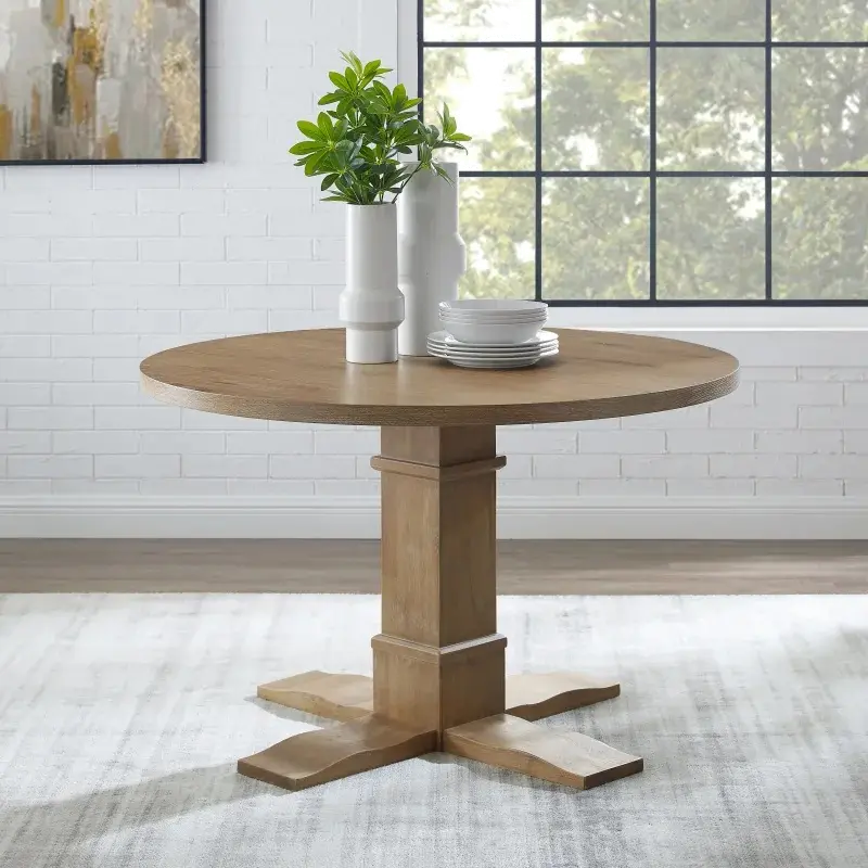 Joanna Rustic Brown Round Dining Table