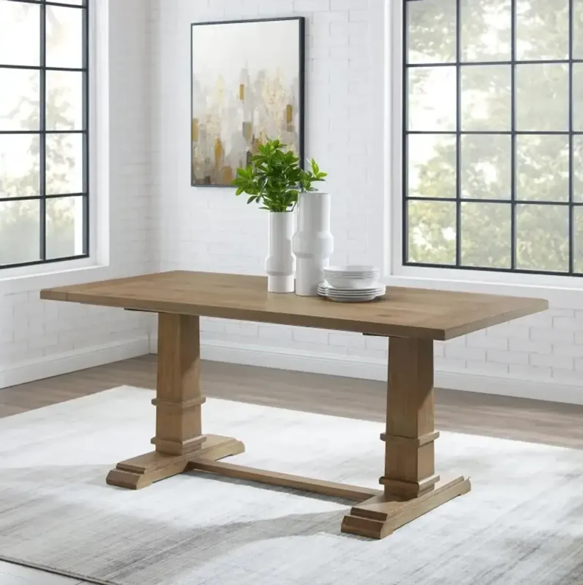 Joanna Rustic Brown Rectangle Dining Table