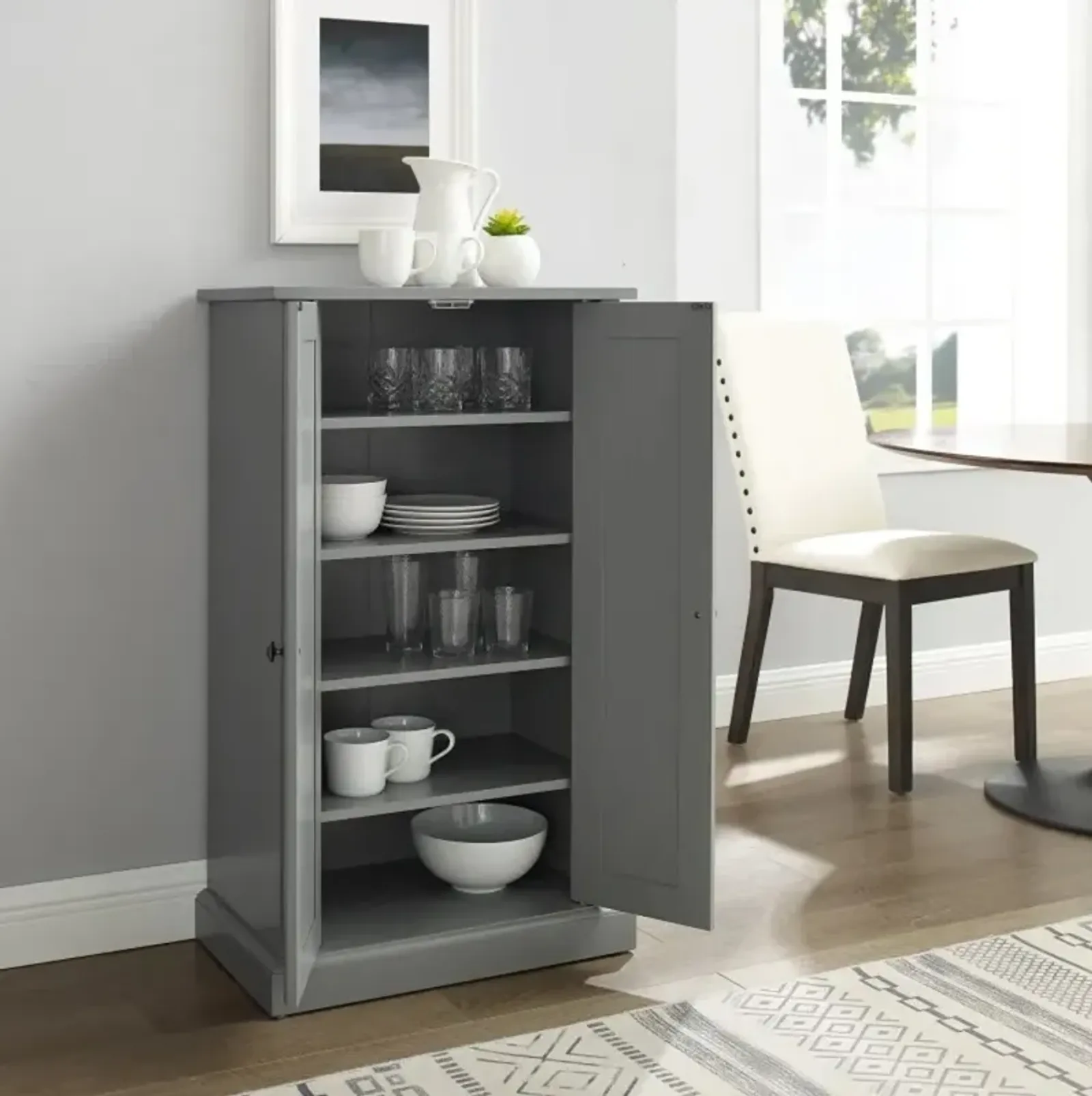 Seaside Gray Accent Storage Cabinet