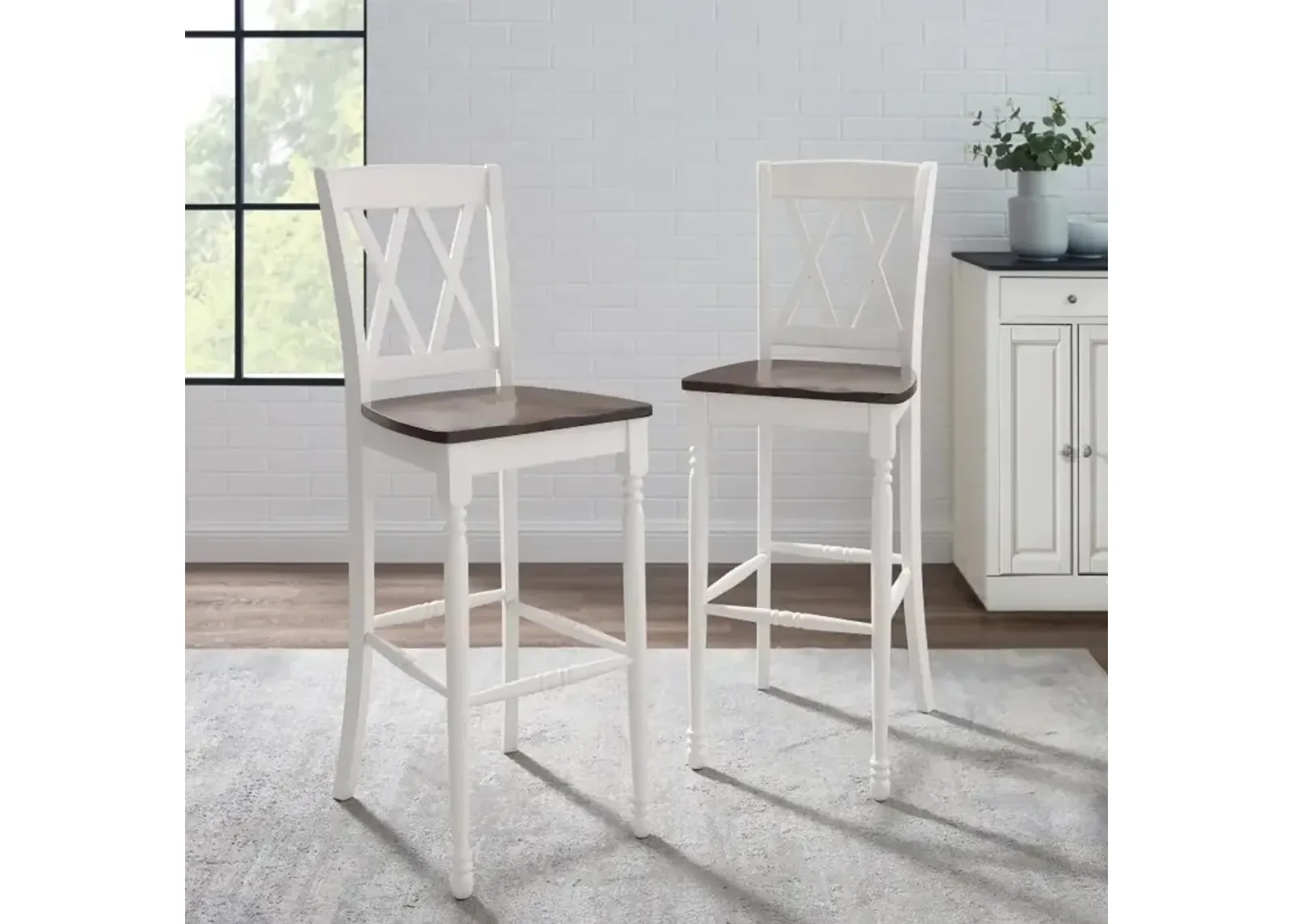 Shelby White Counter Stools, Set of 2