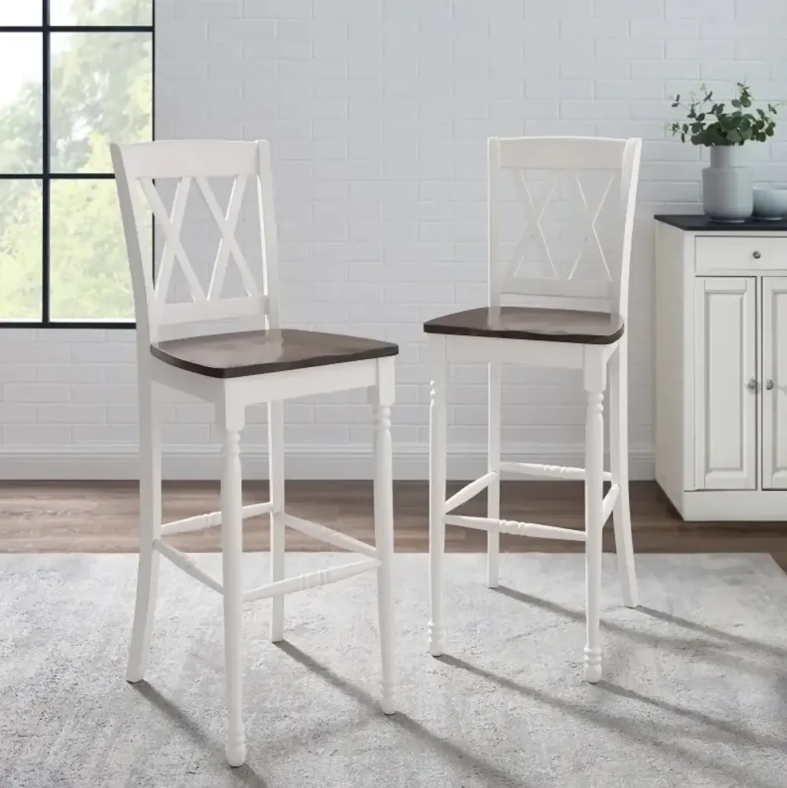 Shelby White Counter Stools, Set of 2