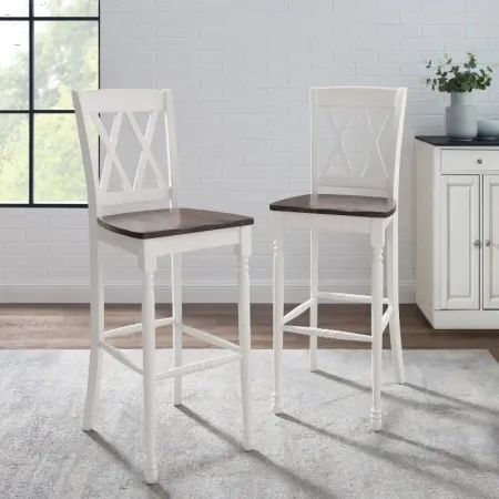 Shelby White Counter Stools, Set of 2