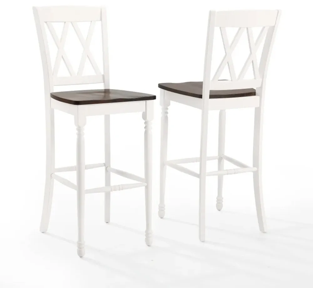 Shelby White Bar Stools, Set of 2