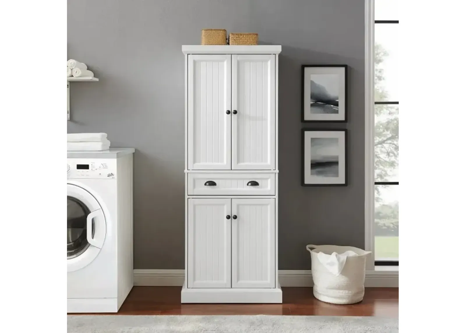 Shoreline White Beadboard Pantry