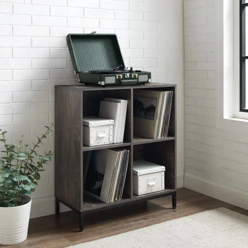 Jacobsen Brown Ash Record Storage Bookcase