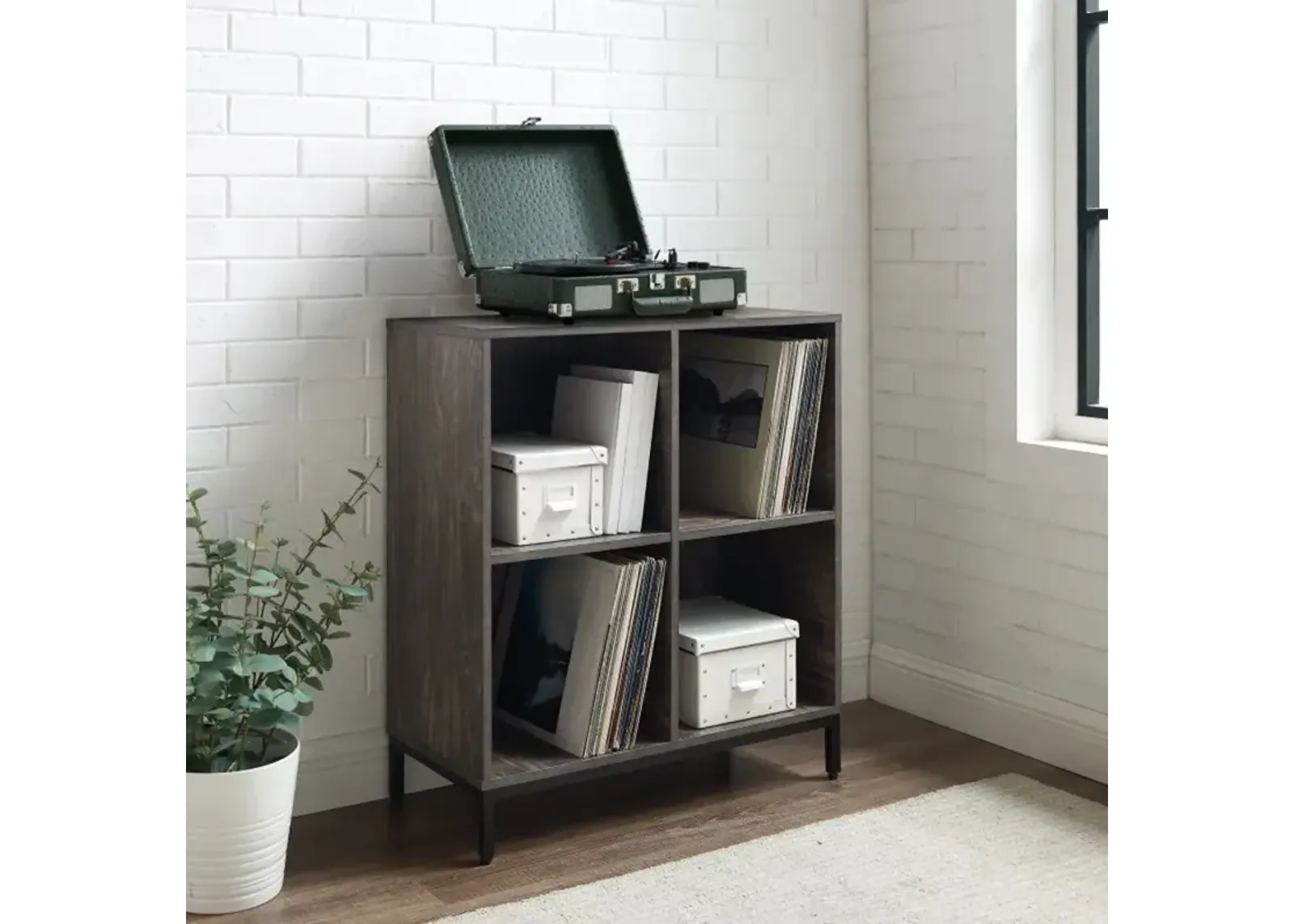 Jacobsen Brown Ash Record Storage Bookcase