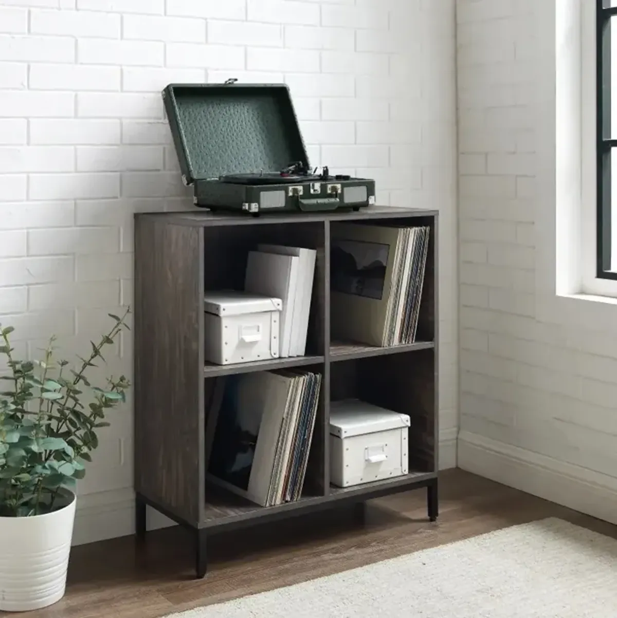 Jacobsen Brown Ash Record Storage Bookcase