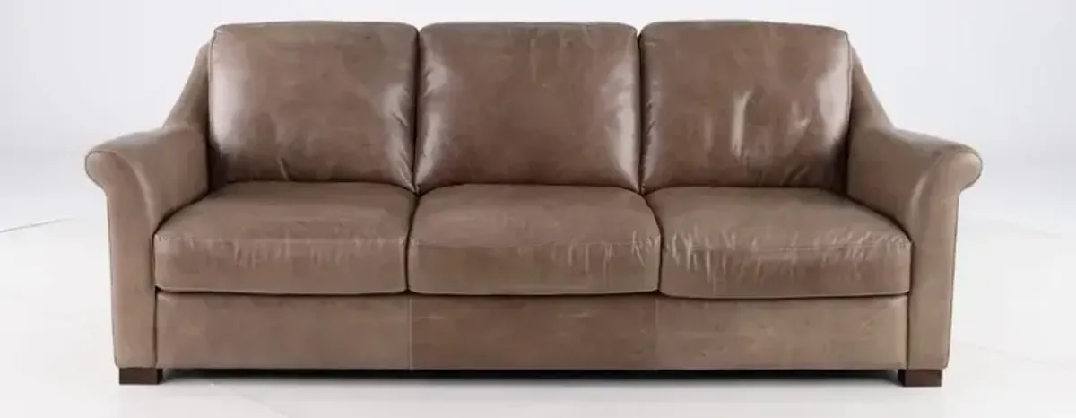 Tex Taupe Leather Sofa