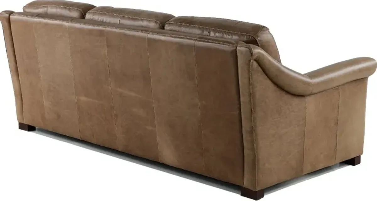 Tex Taupe Leather Sofa