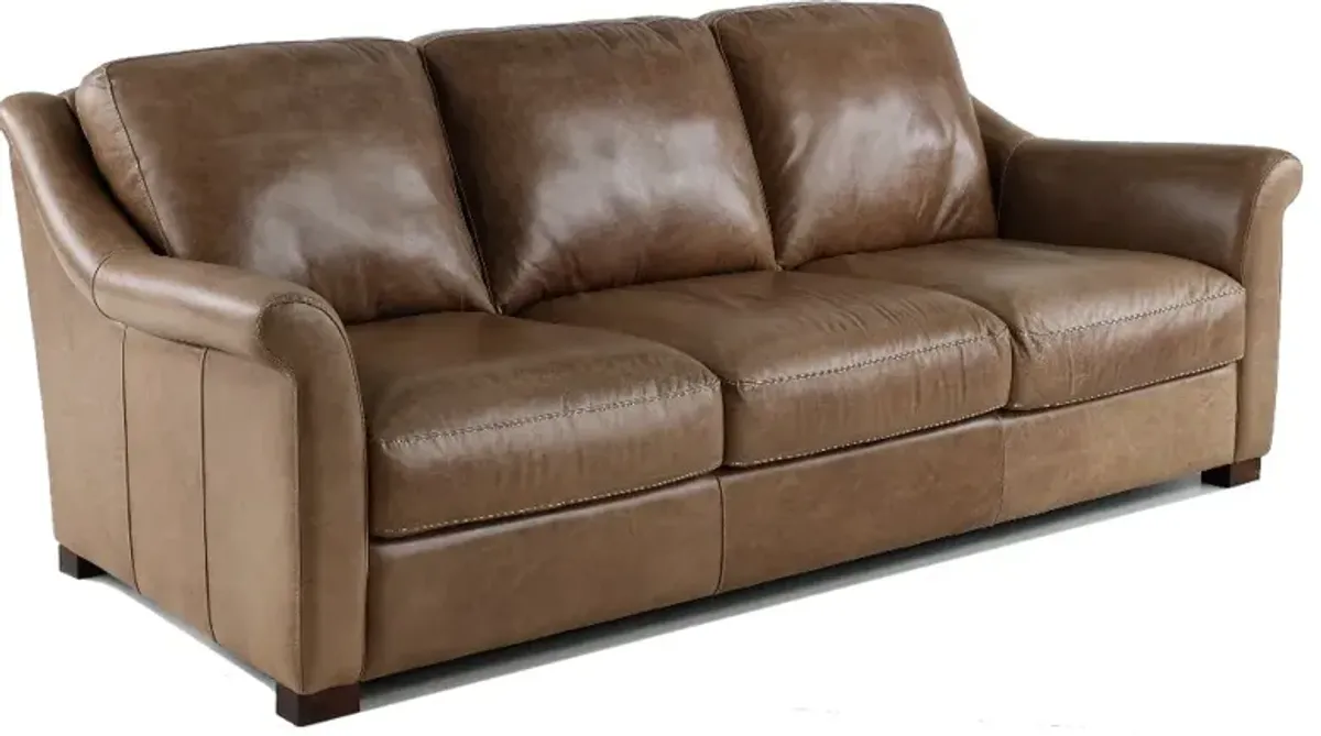 Tex Taupe Leather Sofa