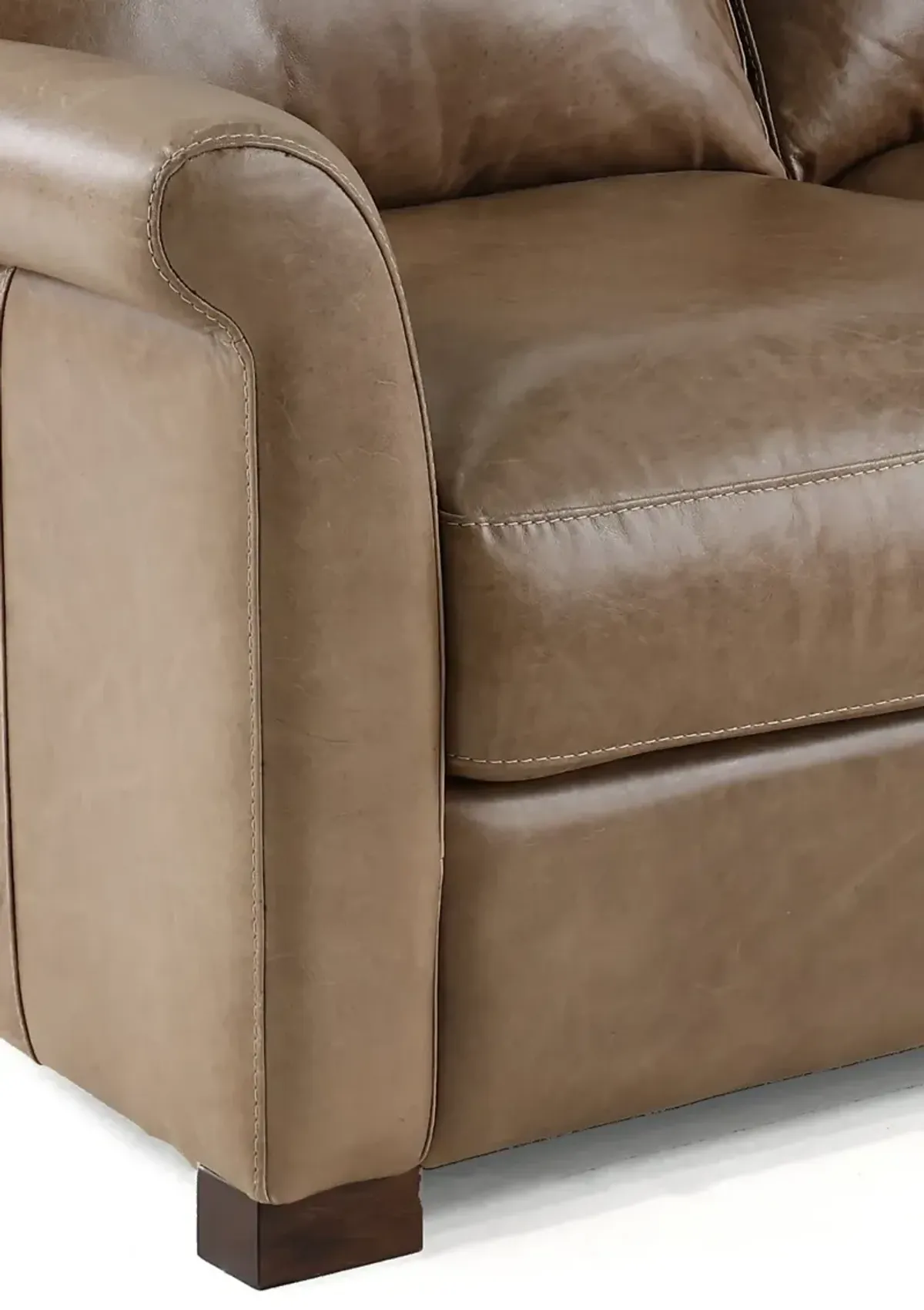 Tex Taupe Leather Sofa