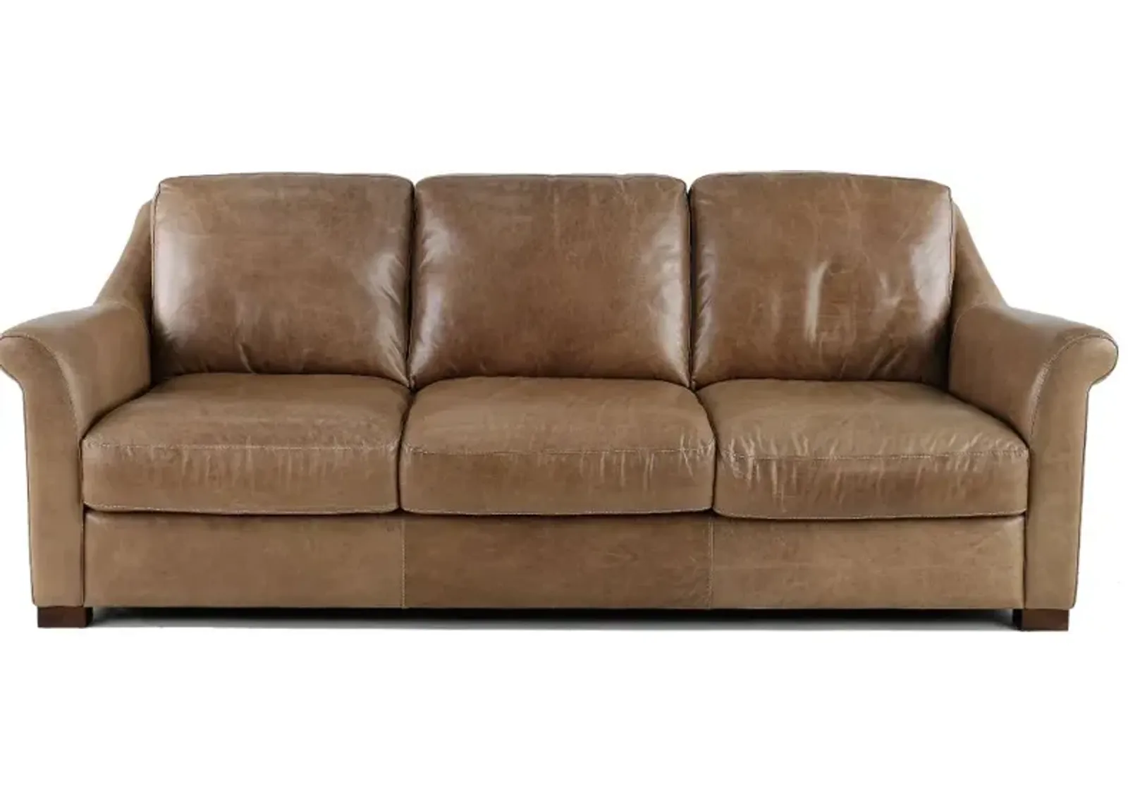 Tex Taupe Leather Sofa