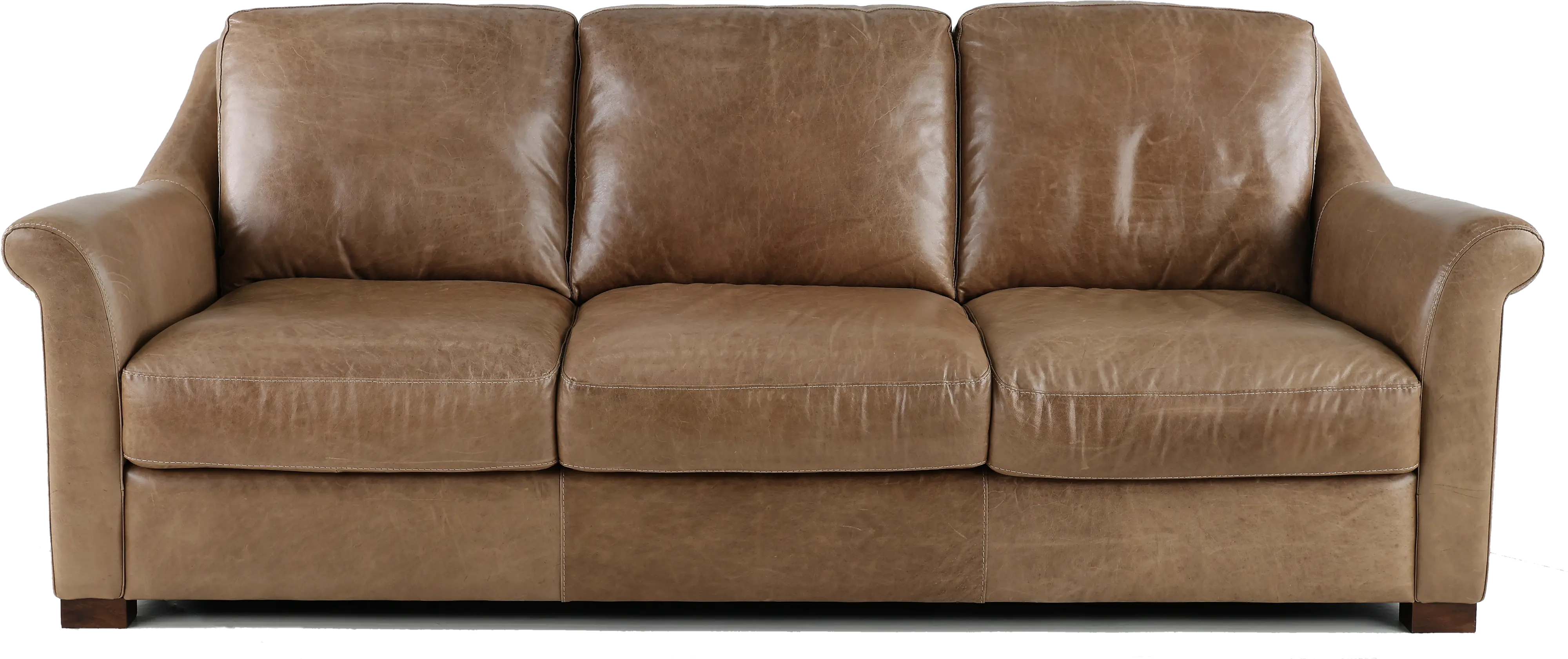 Tex Taupe Leather Sofa