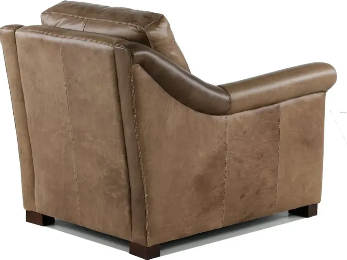 Tex Taupe Leather Chair