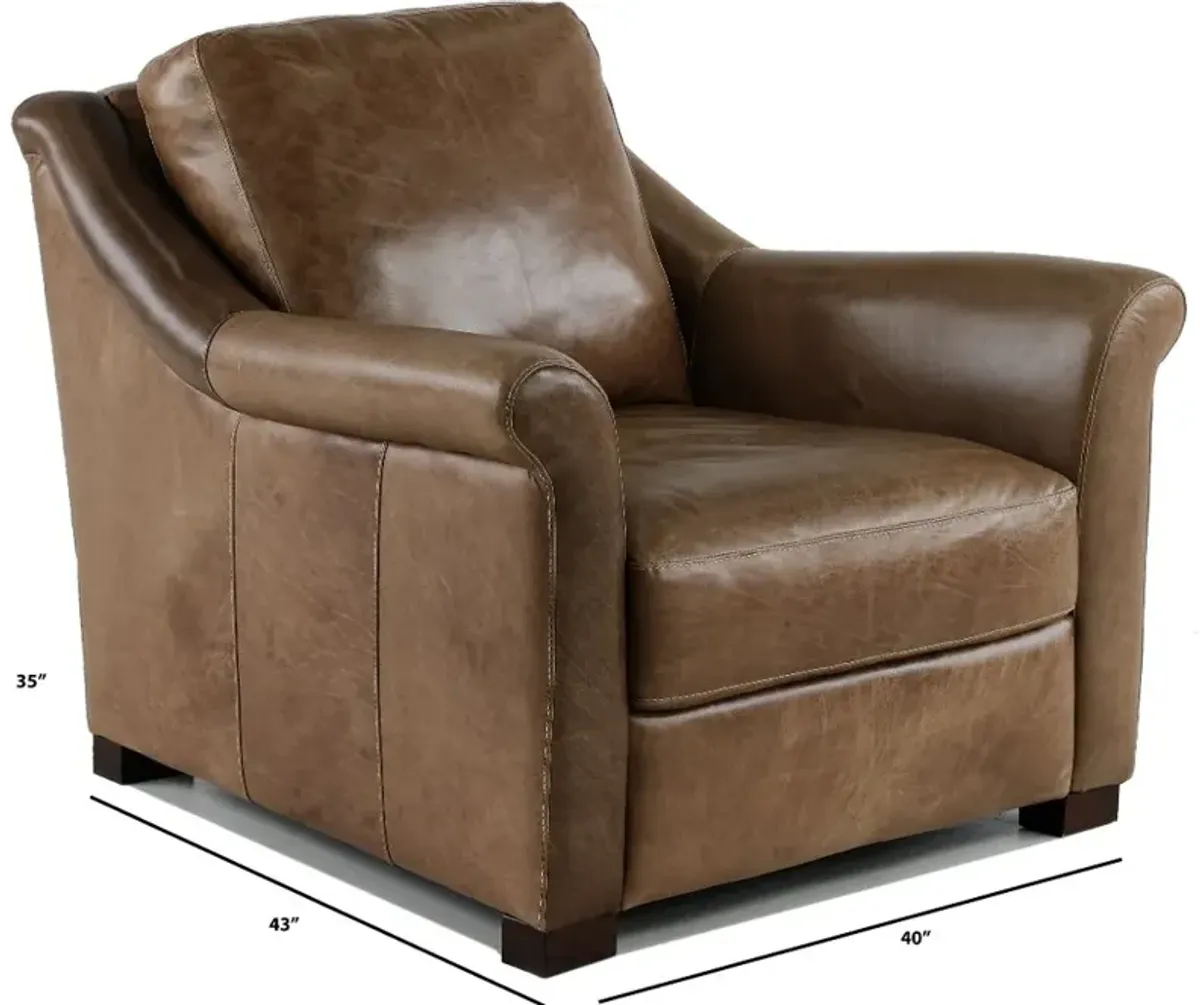 Tex Taupe Leather Chair