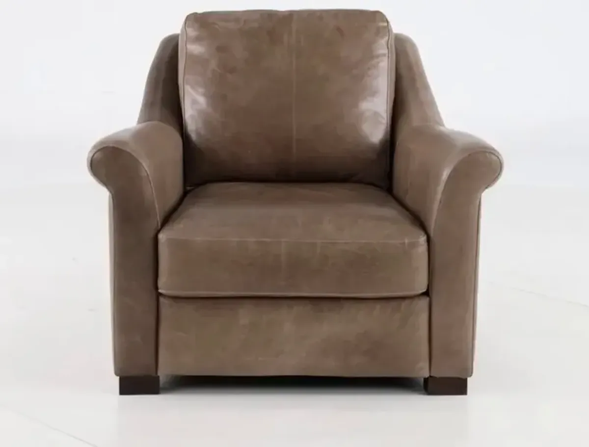 Tex Taupe Leather Chair