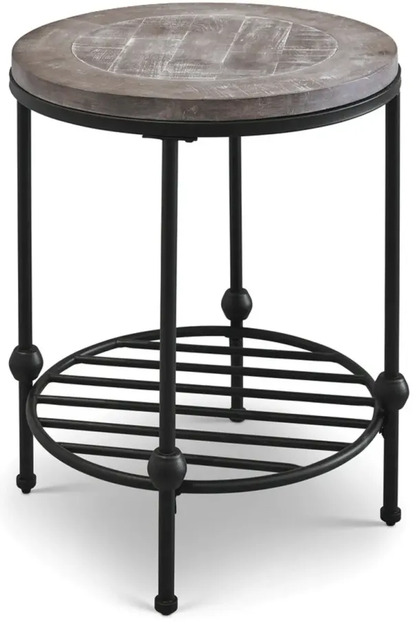 Emery II Round Antique Country End Table