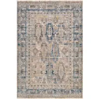 Mirabel 5 x 8 Traditional Navy Denim and Cream Area Rug
