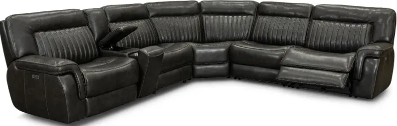 Stampede Charcoal Gray 6 Piece Power Reclining Sectional