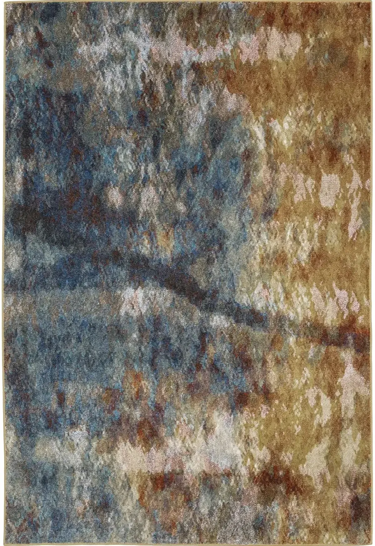 Venice 5 x 8 Contemporary Blue and Gold Area Rug