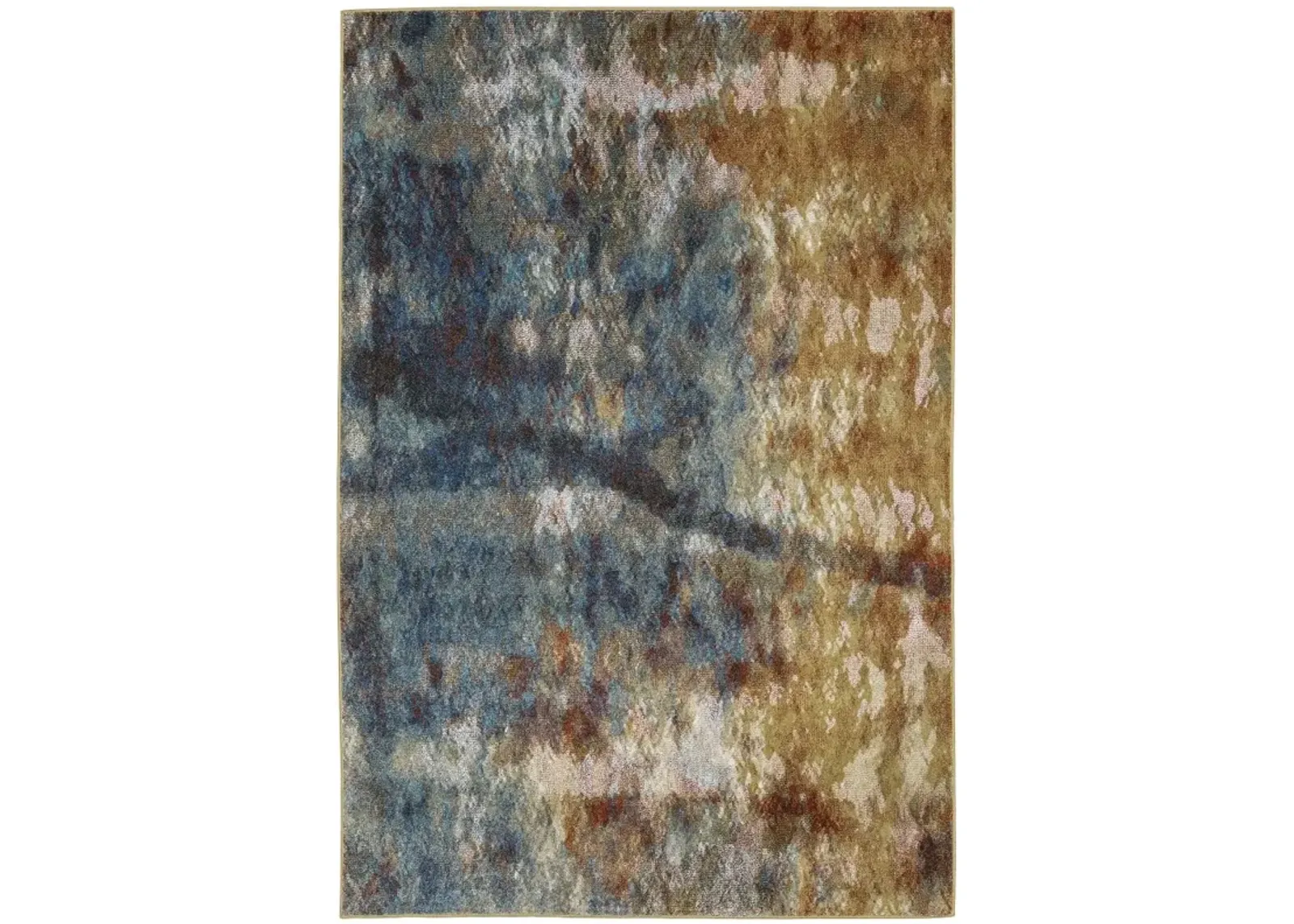 Venice 5 x 8 Contemporary Blue and Gold Area Rug