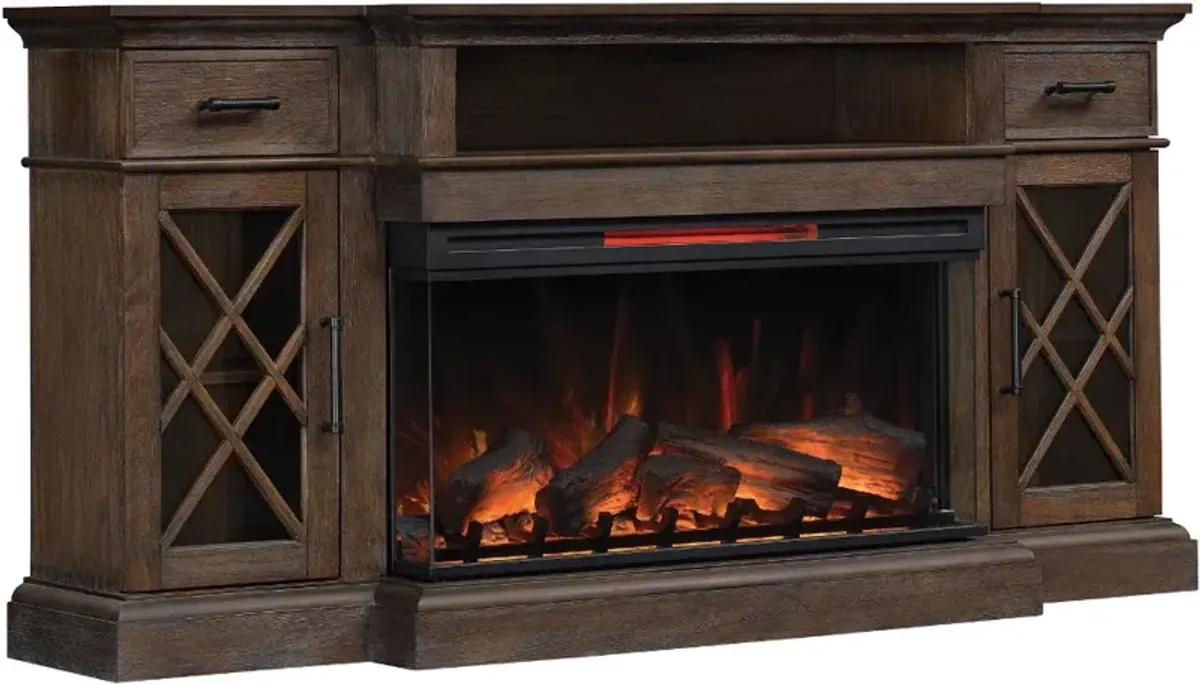 Hamilton Prairie Brown 70" Fireplace TV Stand